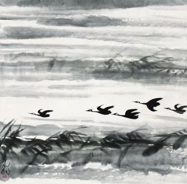 林风眠《秋鹜》，中国画，69×69cm，1960年，中国美术馆藏.jpeg